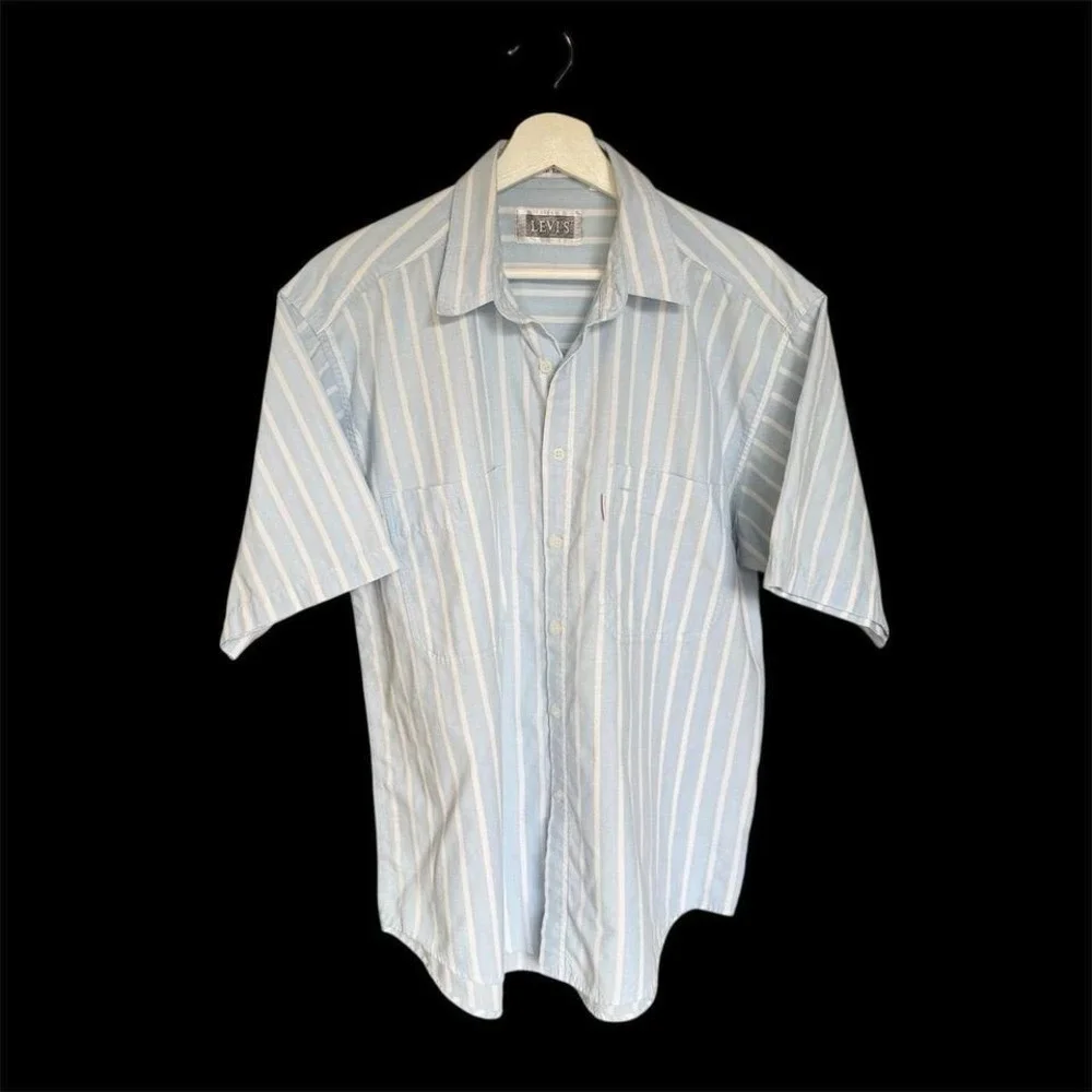 Levi's Silver Label Striped Vintage Short Sleeve Button Up Shirt Large Big‎ E